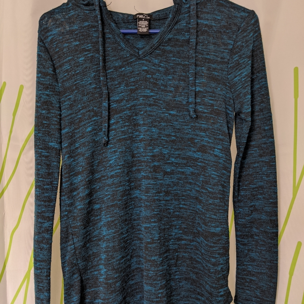 Rue 21 size small turquoise hooded sweater